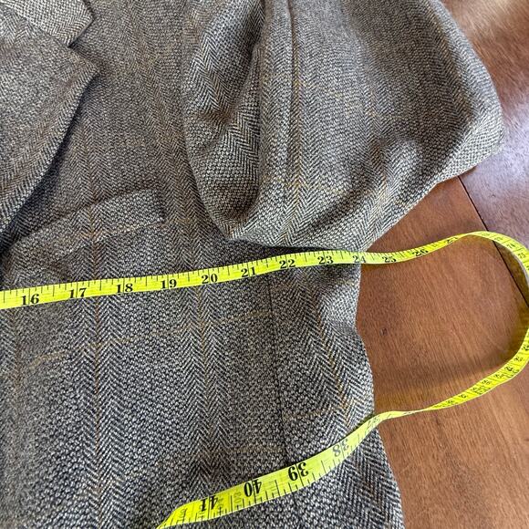 Vintage Chaps Ralph Lauren Jacket 44R Tweed Virgin Wool Blazer Sport Coat Brown - Picture 14 of 16